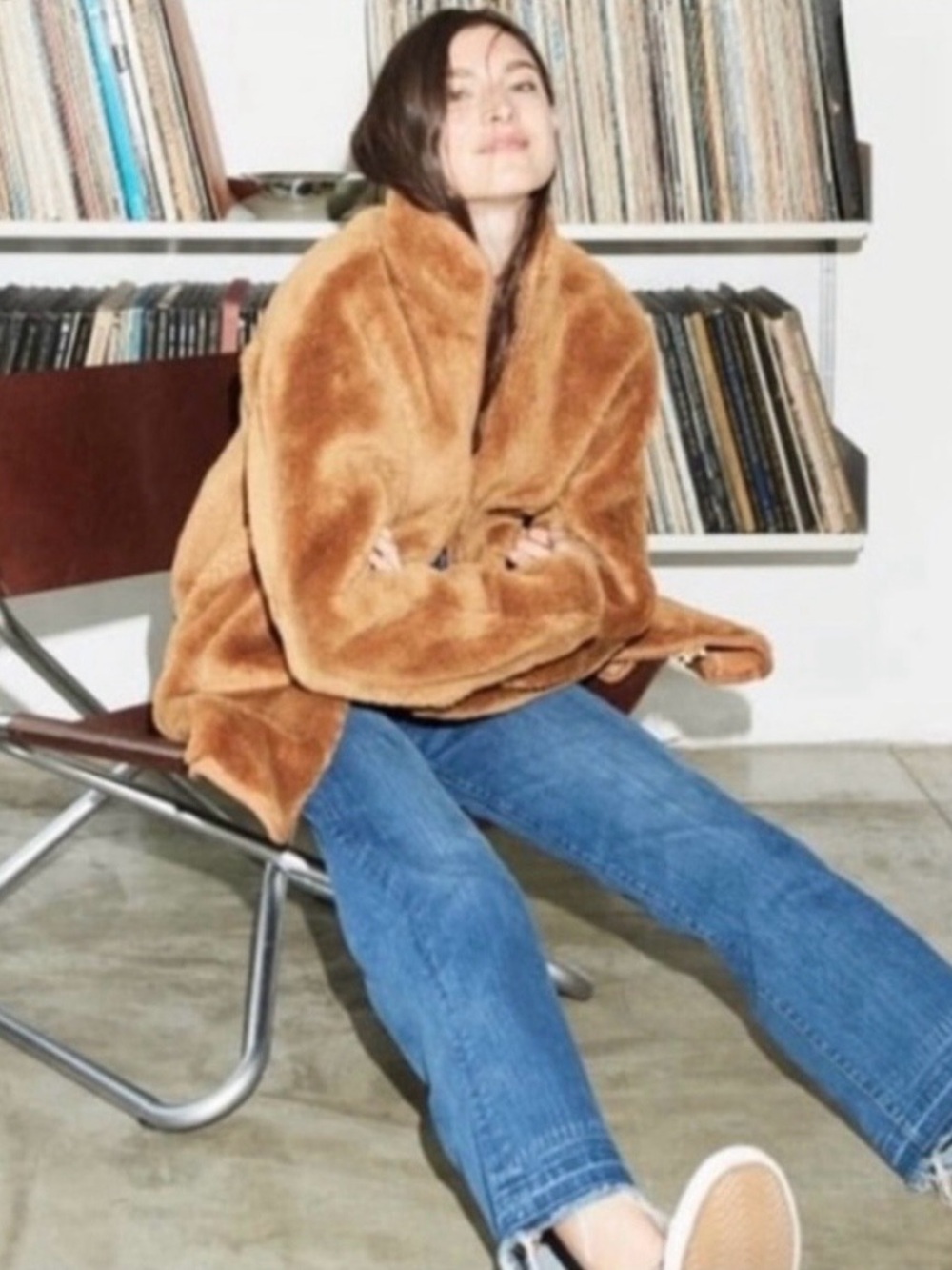 J.Crew Teddy Coat in Camel, sz S
